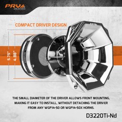 1x PRV Audio D3220Ti-Nd Pro Compression Driver Horn Titanium Neodymium 300 Watts
