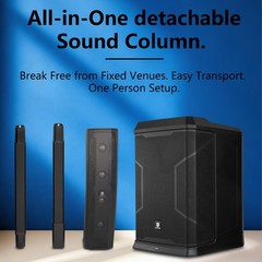 PRORECK 900EX 2000W Peak Line Array PA System, 12″ Subwoofer with Built-in DSP