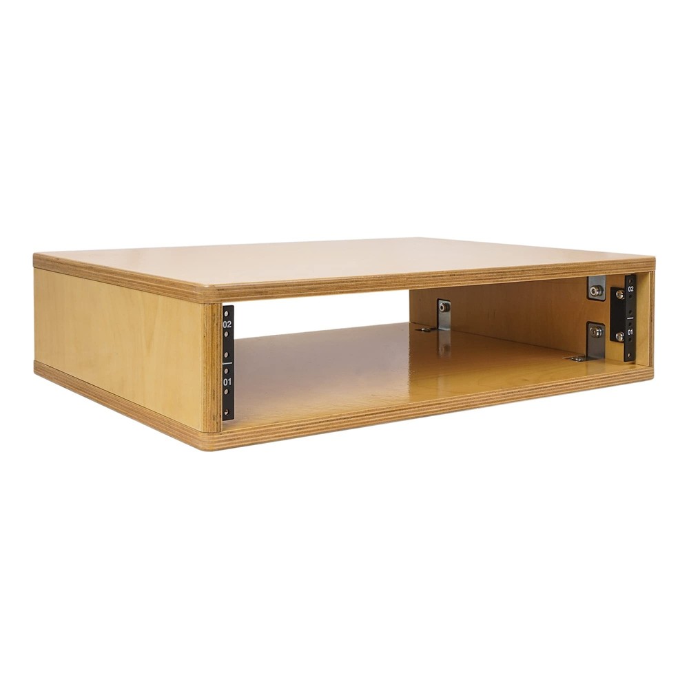 Sound Town DIY 2U Studio Rack with Solid Baltic Birch Plywood, Golden Oak for…