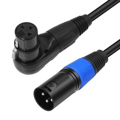 2 PCS Right Angle XLR Cable 3.3FT Black Straight Male 90 Degree Female Mic