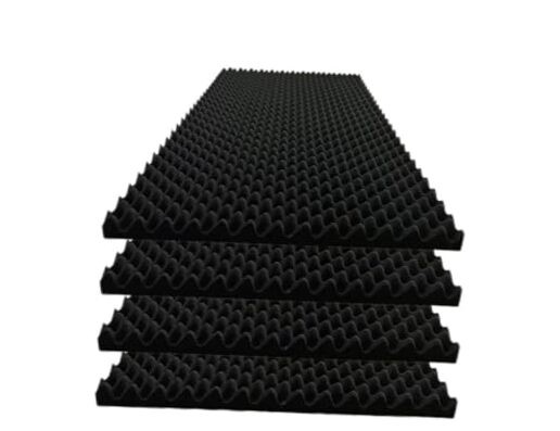 4 Pack Egg Crate Foam Sound Proof Foam Panels for Walls,48“X24“X2“ 4P Black