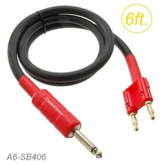 6ft Dual Banana Plug to 1/4″ TS Male Pro Audio 14awg Speaker Cable, A6-SB403