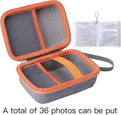 co2CREA Hard Case Compatible with pour Yoto Mini, Grey and Orange Zipper