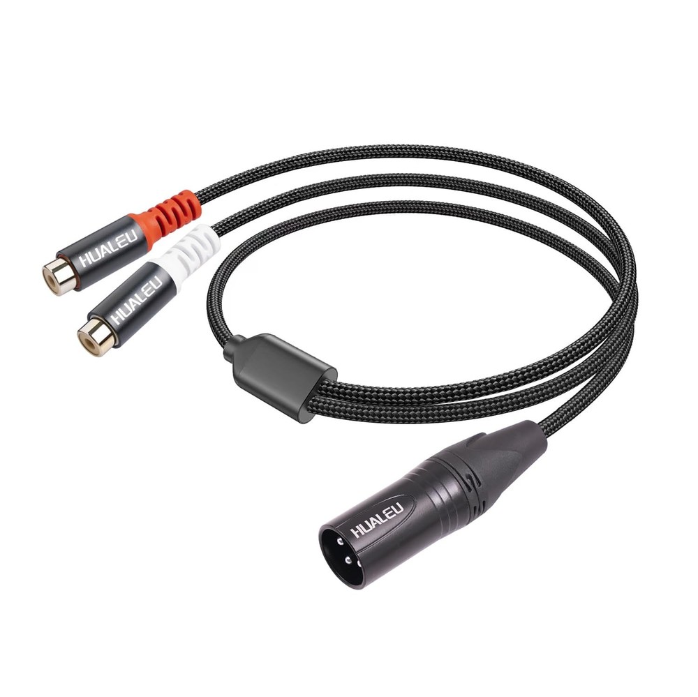 1FT XLR to 2 RCA Y Splitter Patch Cable, Dual RCA Female to XLR Male Audio Ca…