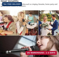 FIFINE Karaoke Microphone, Dynamic Vocal Microphone for Speaker, 6.35MM Wired Ha
