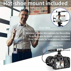Hotec Wireless System with Dual Headset Microphones/Lavalier Lapel Mics and Body