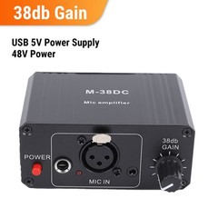 Microphone Preamp High Gain Adjustable For Professional Recording Black For