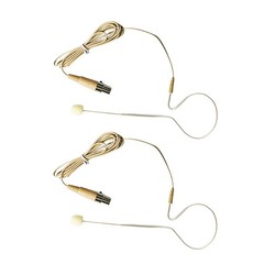 2x Beige Single Earhook Headset mini XLR Microphone 4pin For Shure Wireless-TA4F