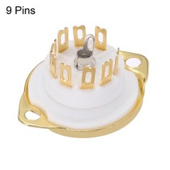 4 Pcs 9pin Tube Socket Ceramic Vacuum Tube Protect Tube Pin Socket White