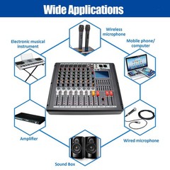 Pro Power Mixer 2000W 10 Channel Audio Mixing Amplifier 16 DSP w/ USB 110-220V