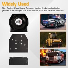 100W Ultra-Slim Siren Speaker, 8 Ohm 108-134dB PA Horn for Emergency Vehicles,