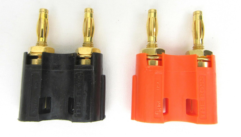 GH Industries Gold Plated Dual Banana Plugs, Set of 2 – New, Free Shipping