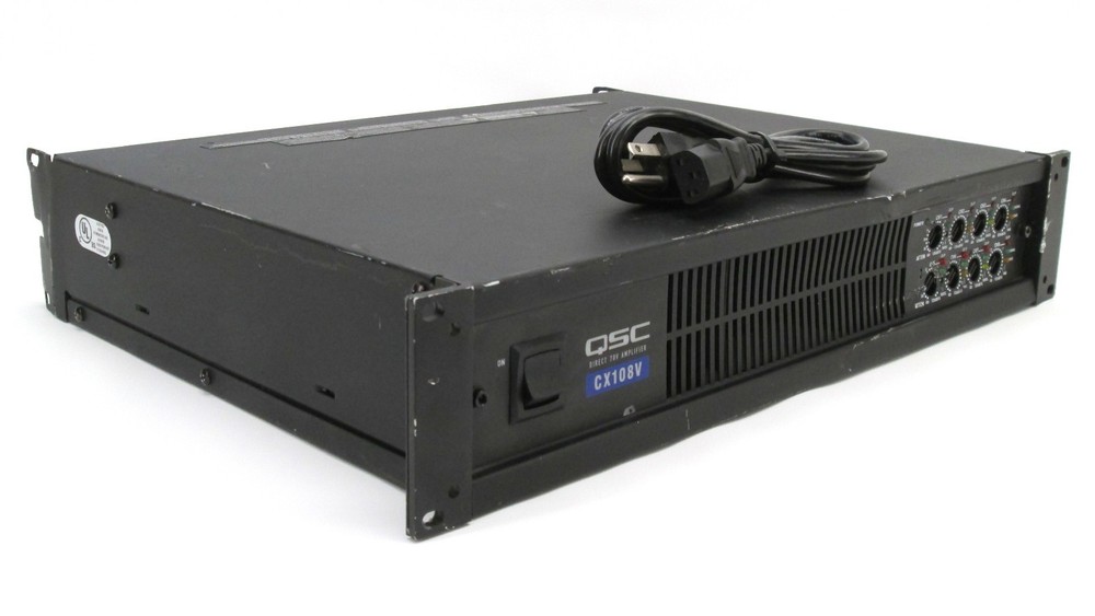 QSC CX108V Professional Power Amplifier 8-Channel 70V 100W/CH