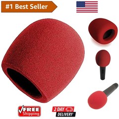 Lightweight Foam Ball-Type Windscreen in Striking Red – Mic Protection Essential