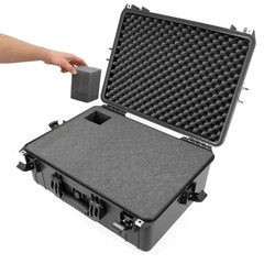CASEMATIX 23″ Waterproof Hard Case with Custom Foam for Electronics & Tools