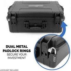 CASEMATIX 23″ Waterproof Hard Case with Custom Foam for Electronics & Tools