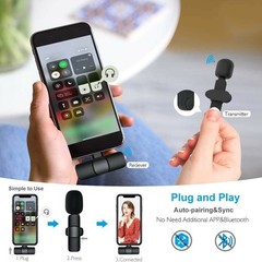 Plug Play Wireless Lavalier Mic Portable Clip Microphone for Phone Video Record