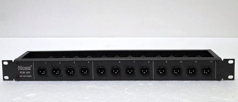 Hosa PDR-369 12 channel Mic In Panel XLR Balanced Reversible Patchbay Rackmount