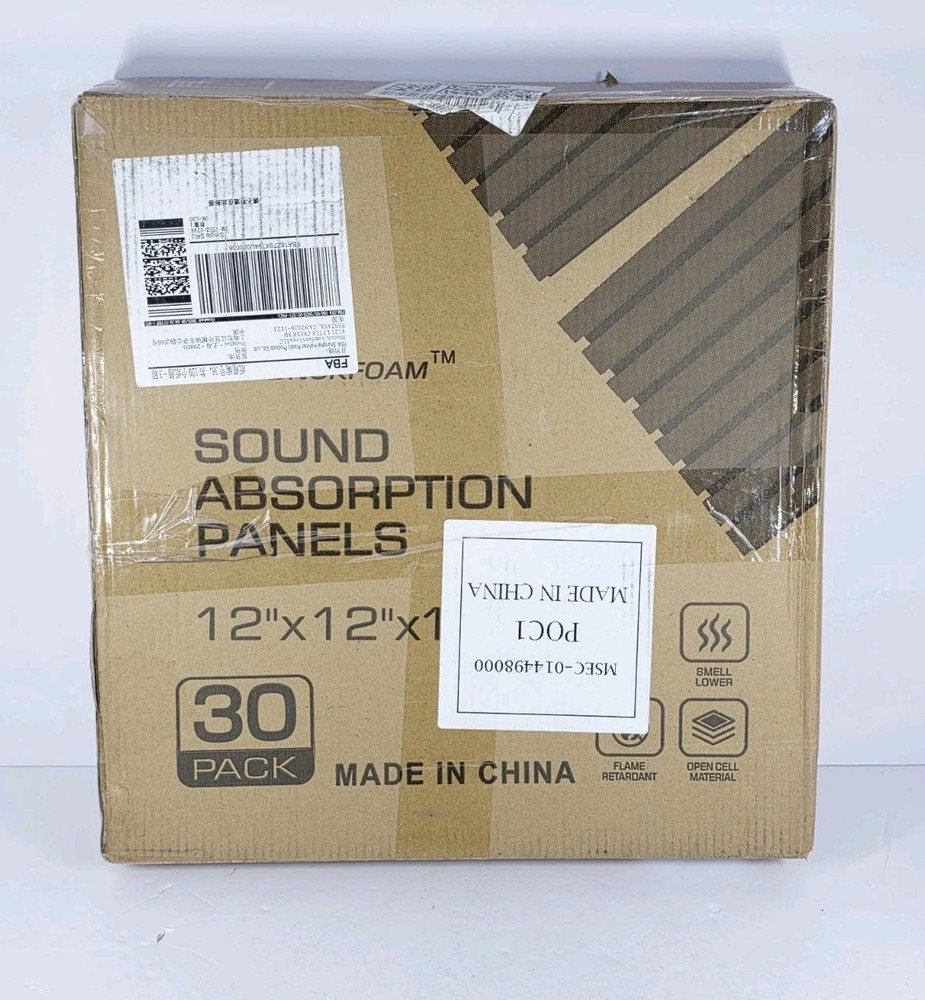 30 Pack 12″×12″×1″ Sound Absorption Panels, Light Blue