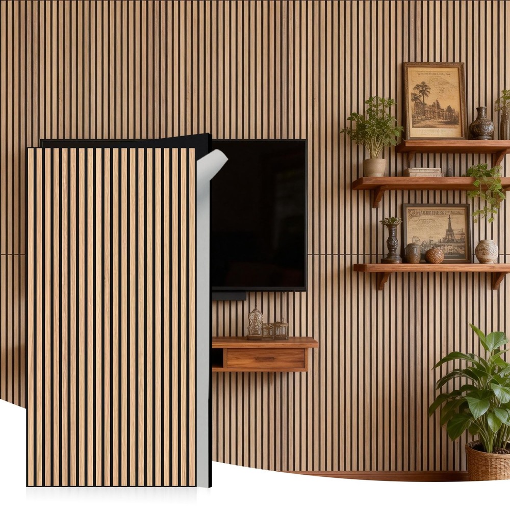 WoveN SounD Acoustic Wall 10 Pack, 47.2×23.6 inch, 10 Natural Oak, Slat