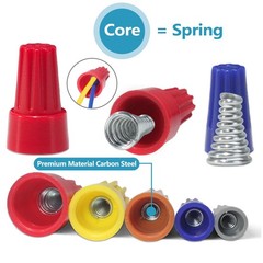 200 PCS Wire Connectors, Insulating Insert Grey, Blue, Orange, Yellow, Red