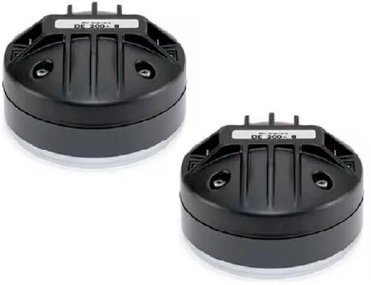 2x B&C DE200 1″ 8Ω, 100W continuous program power capacity, 106 dB sensitivity