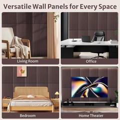 Self Adhesive Soundproof Foam Panels 45″× 22″ inch Acoustic Wall Tiles 4-40 Pack