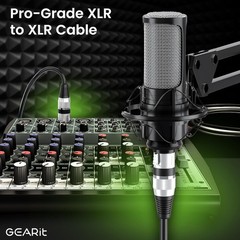 10ft XLR Microphone Cable – Male to Female Balanced Shielded 2-Pack for Studios