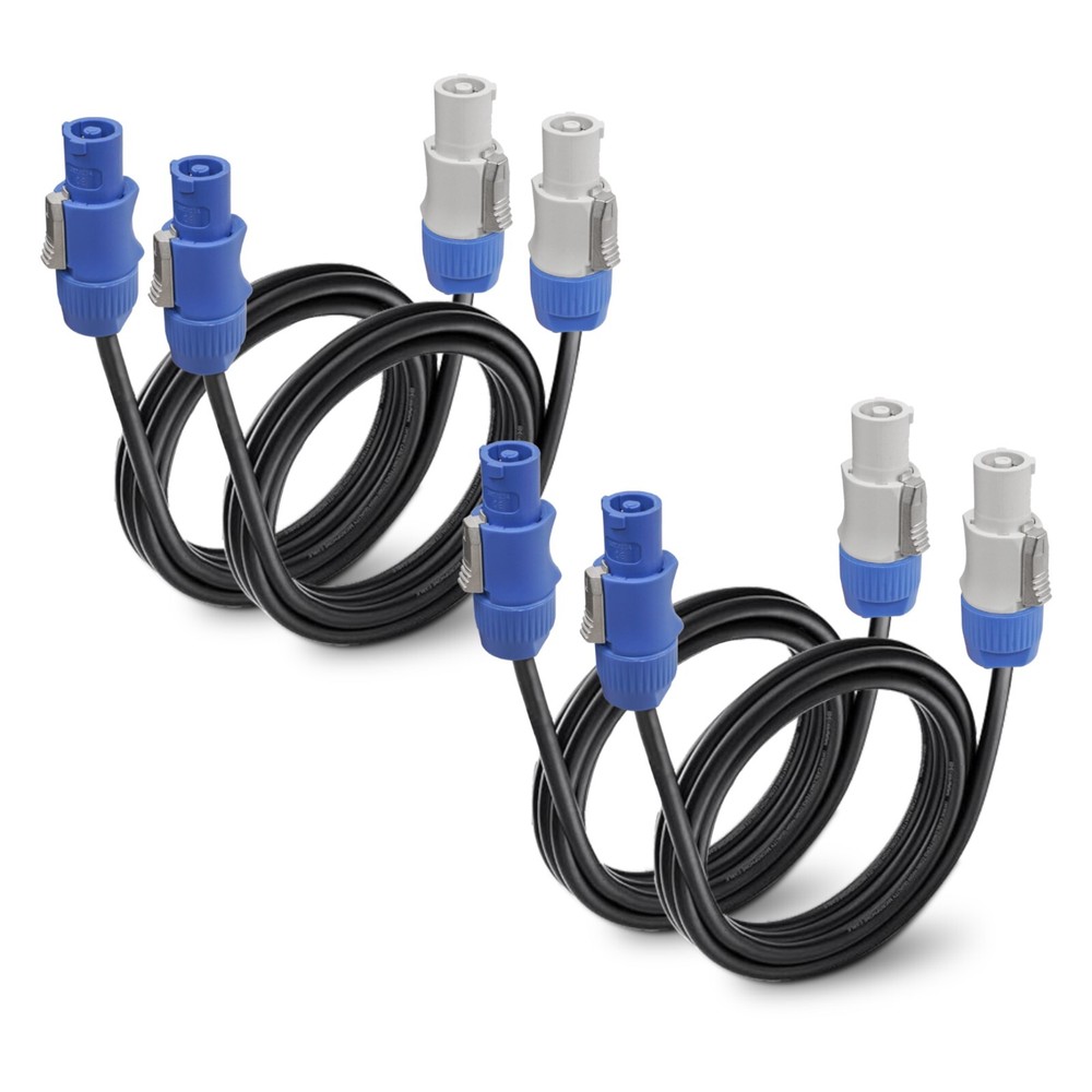 Sound Town 4 Pack 2 ft 14AWG PowerCon Cable, 3 Pin Input to Output (STC-PP2-4PK)