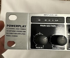 Behringer POWERPLAY HA8000 8-Channel Rack Mount Headphone Distribution Amp