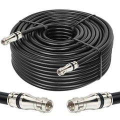 MOOKEERF RG11 Coaxial Cable – 150ft F Type, Low Loss, 14AWG, 150FT, Black