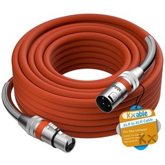 Cable de micrófono XLR premium de 50 pies, resistente, 22 AWG OFC, blindado de 3