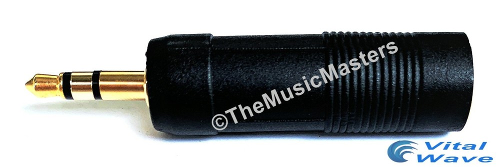 1/4″ Female Jack to 3.5mm 1/8″ Male Plug Stereo Headphone Audio Adapter GOLD