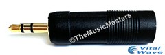 (4) 1/4 Female Jack to 3.5mm 1/8 Male Plug Stereo Headphone Audio Adapters GOLD