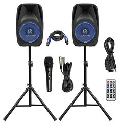 PAIR ALPHASONIK ALL-IN-ONE 10″ POWERED 1000W PRO DJ AMPLIFIED LOUD SPEAKERS