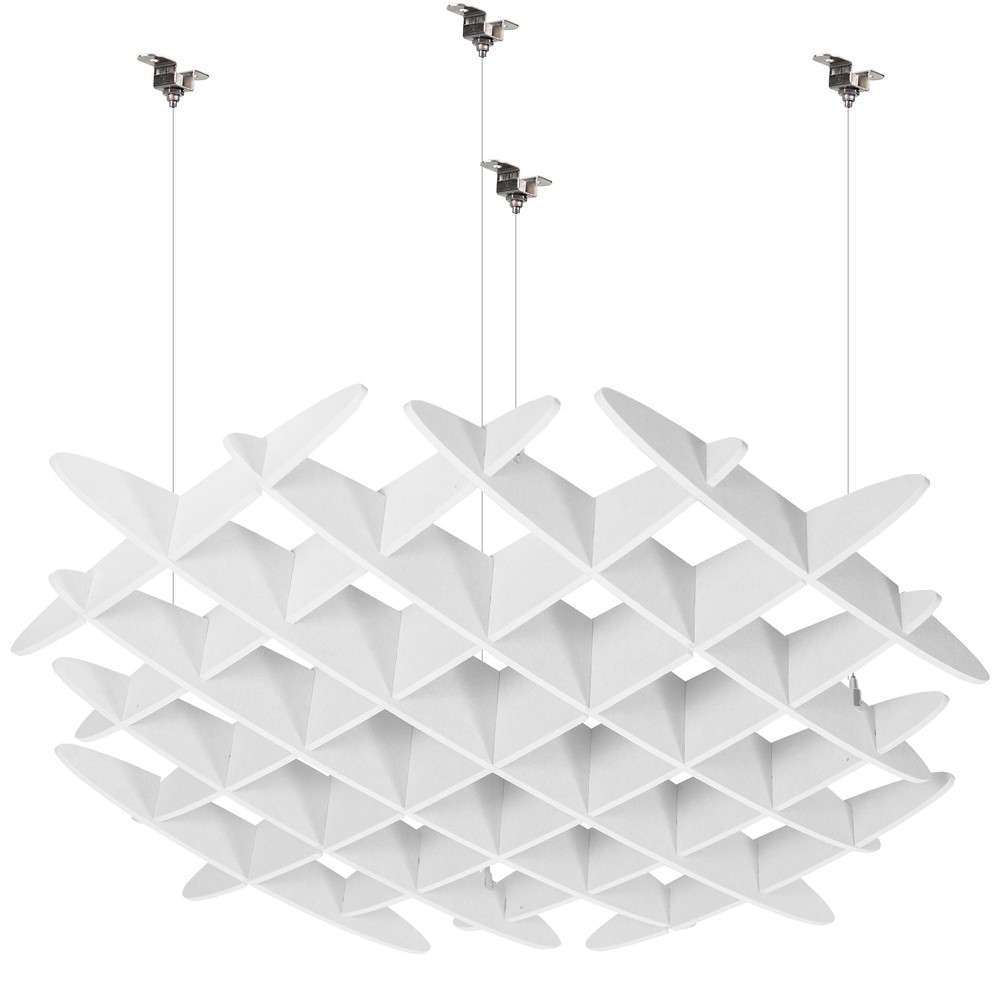 VIVO White Acoustic Ceiling Waffle Panel, PP-CW01W 45.7″ x x 5.1″,