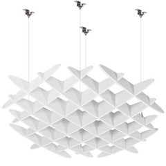 VIVO White Acoustic Ceiling Waffle Panel, PP-CW01W 45.7″ x x 5.1″,