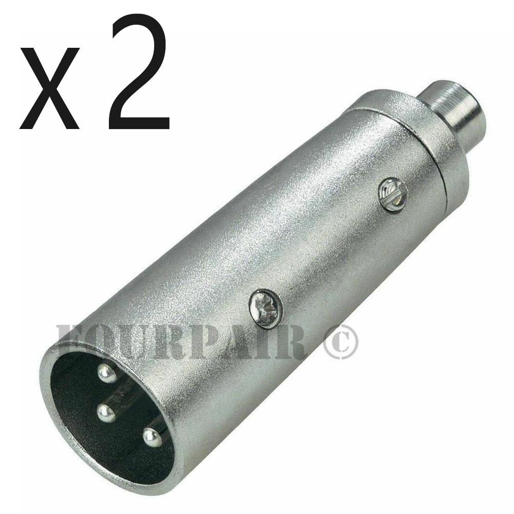 2 Pack – 3-Pin XLR Male to RCA Female Jack Audio Cable Microphone Mic DJ Adapter