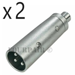 2 Pack – 3-Pin XLR Male to RCA Female Jack Audio Cable Microphone Mic DJ Adapter
