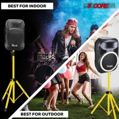 5 Core Speaker Stand Min Height- 40 Inches Max 72 Inches, Yellow