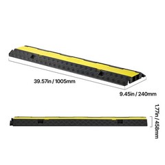 Uimoso Rubber Cable Ramp with 2 Channels, 22000 lbs/axle Capacity
