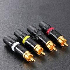10Pcs RCA Plug Phono Male Metel Solder Connector AV Audio Video Adapter Terminal