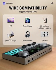 Podcast Equipment Bundle, Podcast Kit Music Production Equipment with Audio Inte