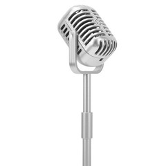 Retro Microphone Prop Lightweight Fake Vintage Mic For Shooting/Party (Silver)