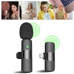Plug Play Wireless Lavalier Mic Portable Clip Microphone for Phone Video Record