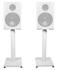 Rockville RS21W 21 inch Steel Bookshelf Speaker Stands, 11.8″ x 9.8″, White