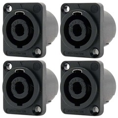 4x Neutrik NL4MP 4 Pole Speak On Connector Chassis Panel Mount Speaker Terminal