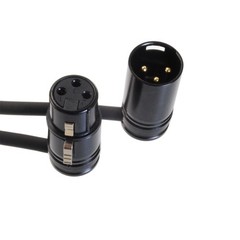 1.6ft Adjustable-Angle Angle 2X Cable Right Male Low-Profile to Female 3-Pin XLR