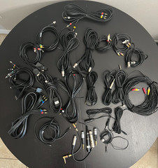 Lot of 20 + Audio / Video Instrument Microphone Cables Assorted