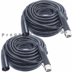 2pack 50′ ft foot Shielded Balanced 3 pin XLR cable for powered active speakers